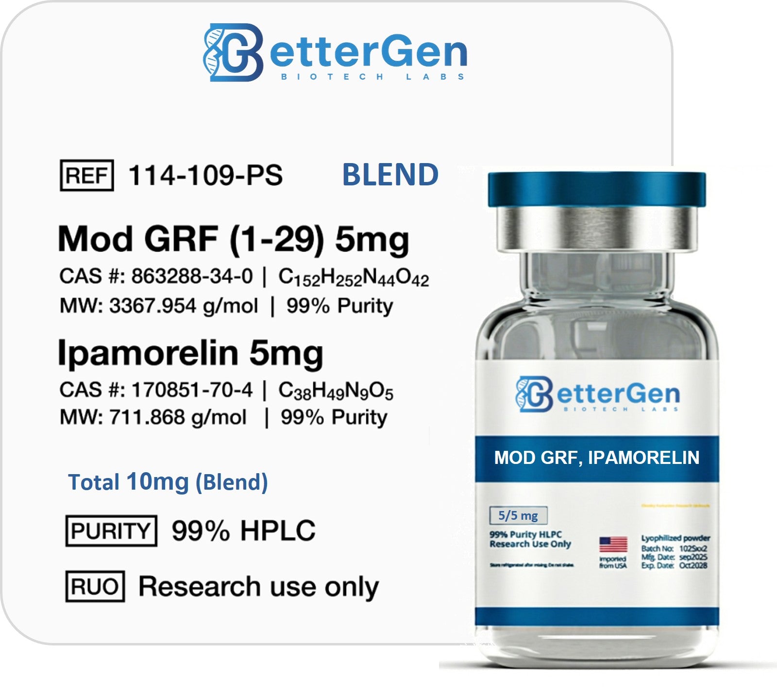 Mod GRF, Ipamorelin 10mg (Blend)