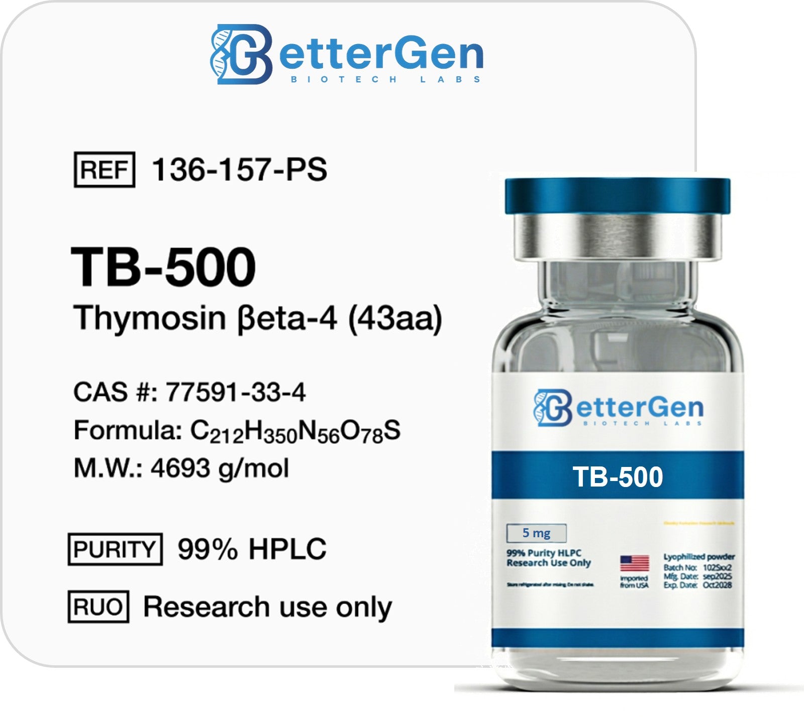 TB-500 (Thymosin Beta-4) (43aa)
